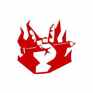 Логотип рок-рука с карандашом